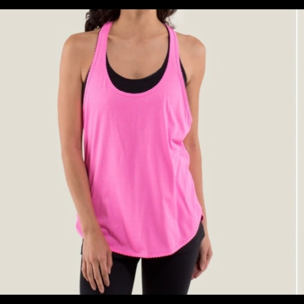 Pink lululemon Razorback tank
